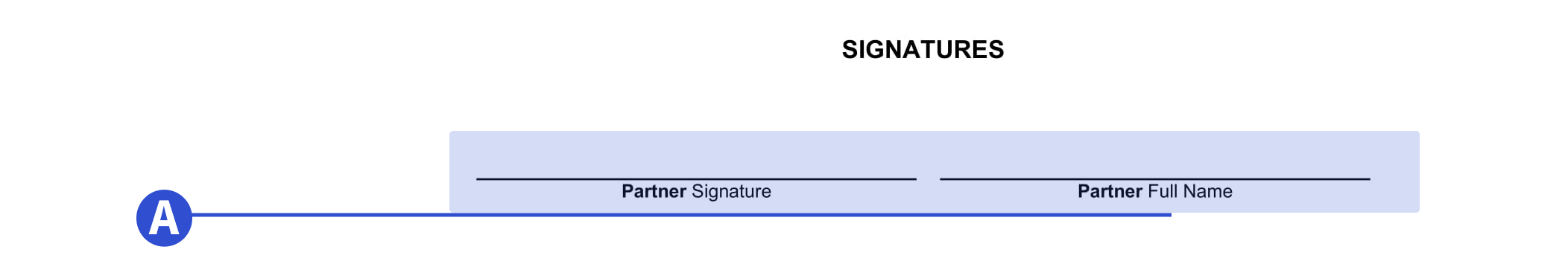 An example of where to include signatures in our template. 
