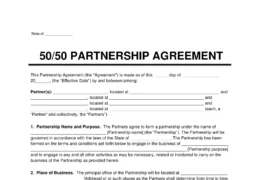 5050 partnership agreement template