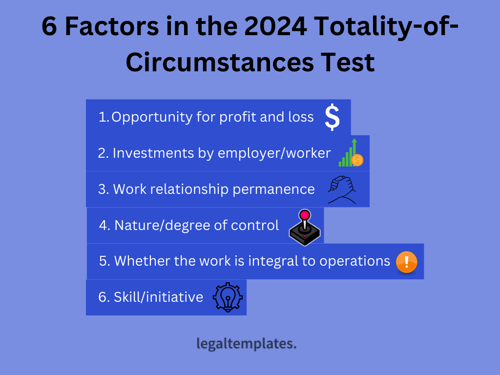 6 factors in the totality of circumstances test