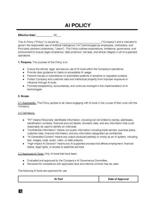 AI Policy Template
