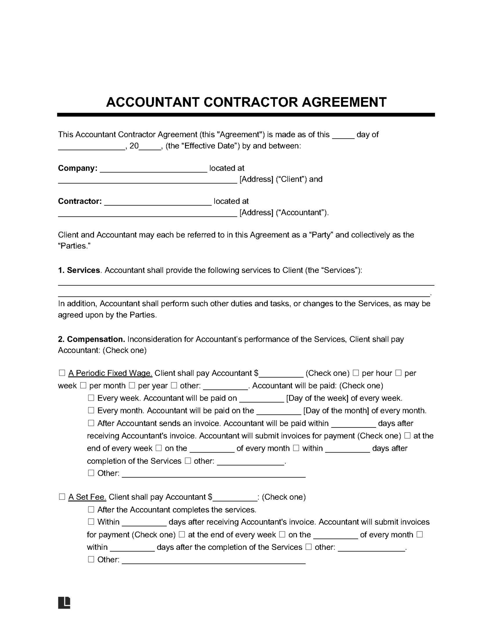Free Accounting Consultant Agreement Template PDF Word