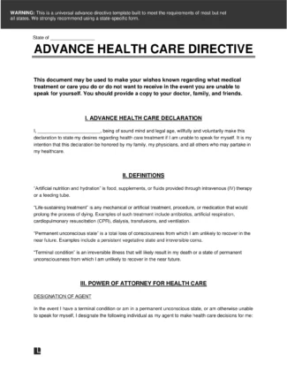 Advance Health Care Directive