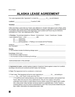 Free Alaska Lease Agreement Templates (6) PDF Word
