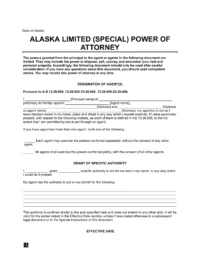 Alaska Limited Power of Attorney Form