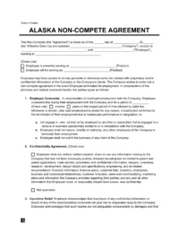 Alaska Non-Compete Agreement Template