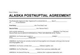 Alaska Postnuptial Agreement Template
