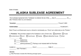 Alaska Sublease Agreement Template