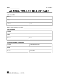 Alaska Trailer Bill of Sale screenshot