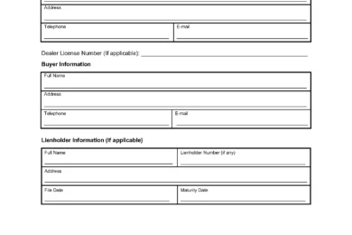 Alaska Trailer Bill of Sale Template