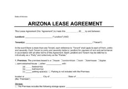 Arizona Lease Agreement Template