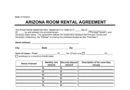 Arizona Room Rental Agreement