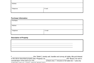 As-is bill of sale screenshot