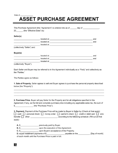 Asset Purchase Agreement Template