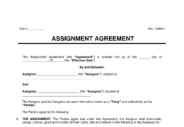 Assignment Agreement Template