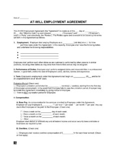 Free At-Will Employment Contract Template ( With Example )