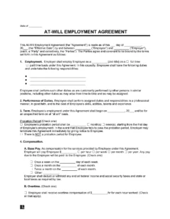 At-Will Employment Agreement Template