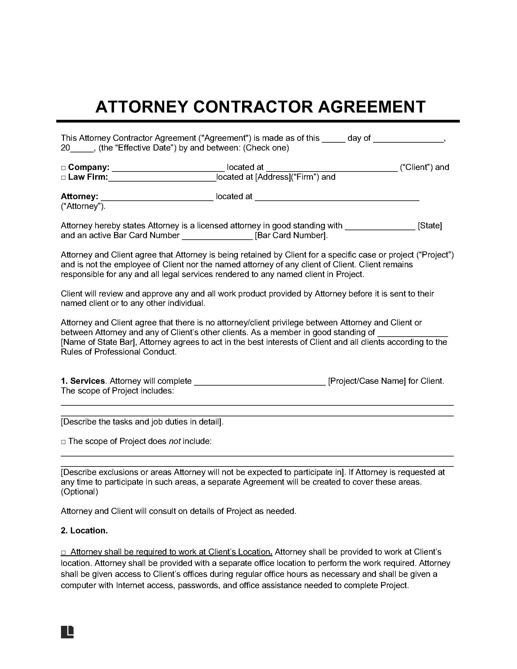 Attorney Representation Agreement