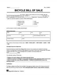 bicycle bill of sale