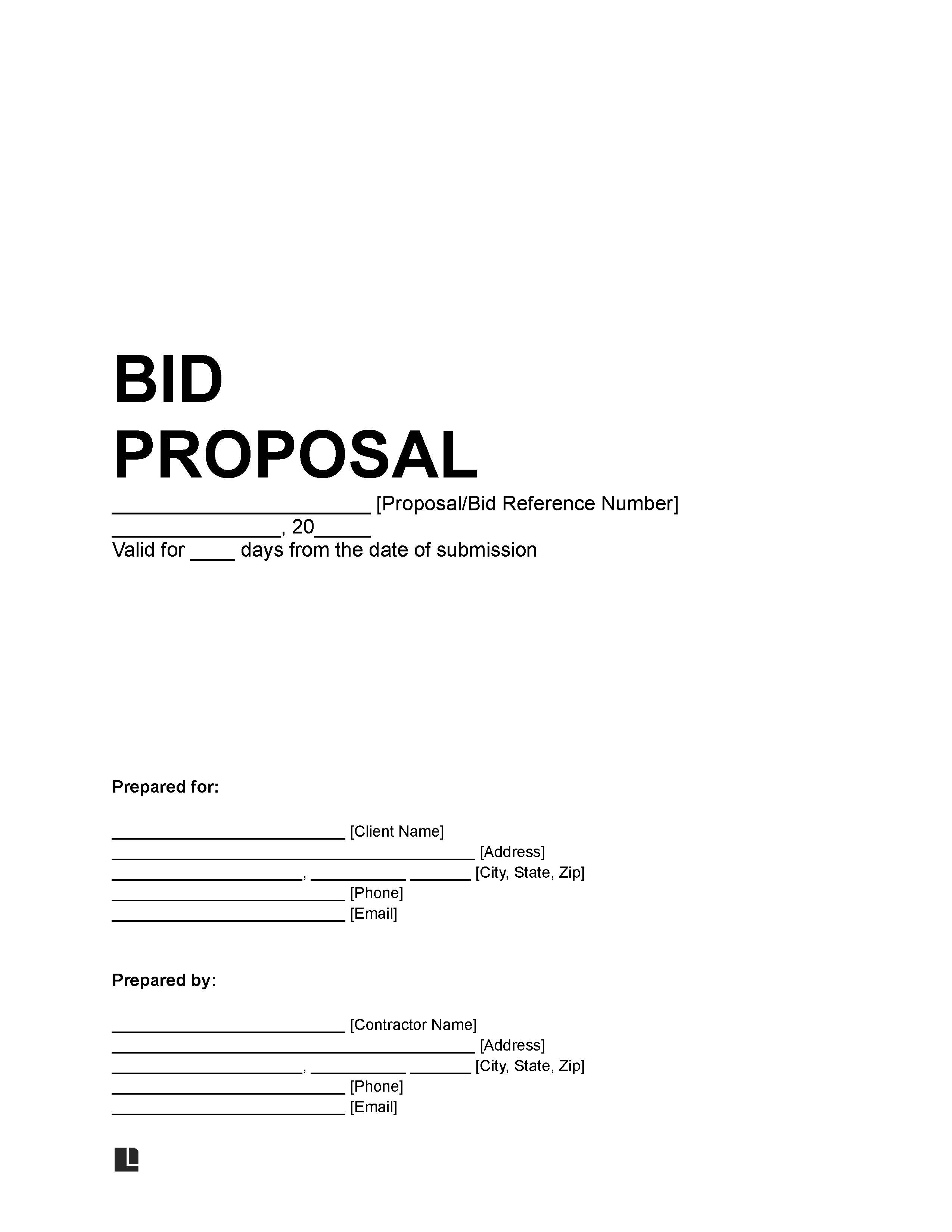 Bid Proposal Template