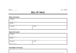 bill of sale form