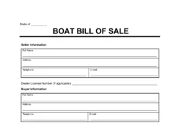 boat bill of sale form
