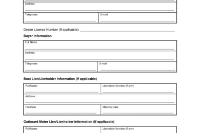 boat bill of sale form