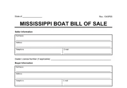 Boat Bill of Sale Mississippi