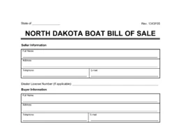 Boat Bill of Sale North Dakota screenshot