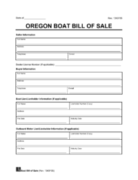 Boat Bill of Sale Oregon screenshot