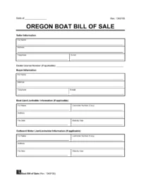 Boat Bill of Sale Oregon screenshot