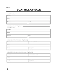 boat bill of sale form