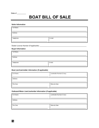 boat bill of sale form