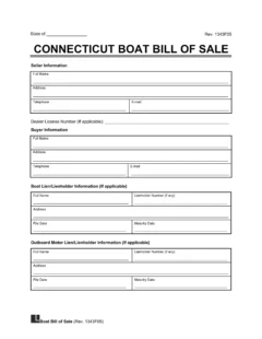 Connecticut boat bill of sale template