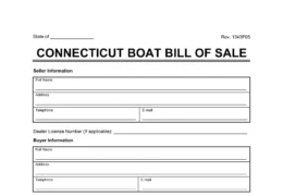 Connecticut boat bill of sale template