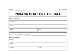 Indiana boat bill of sale template