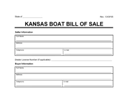Kansas Boat Bill of Sale Template