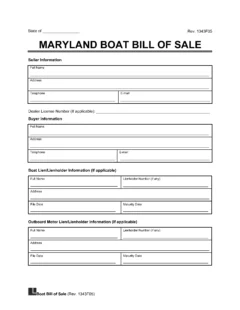 Maryland Boat Bill of Sale screenshot