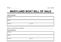 Maryland Boat Bill of Sale screenshot