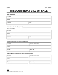 Missouri boat bill of sale template