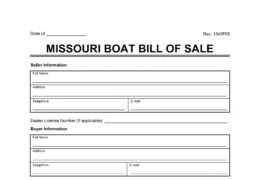 Missouri boat bill of sale template