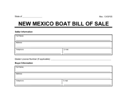 Boat Bill of Sale New Mexico screenshot