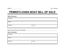Pennsylvania Boat Bill of Sale template