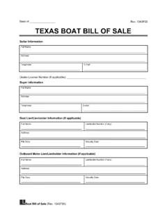 Texas Boat Bill of Sale template
