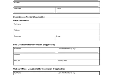 Texas Boat Bill of Sale template