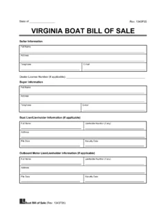 Virginia Boat Bill of Sale template