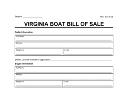 Virginia Boat Bill of Sale template