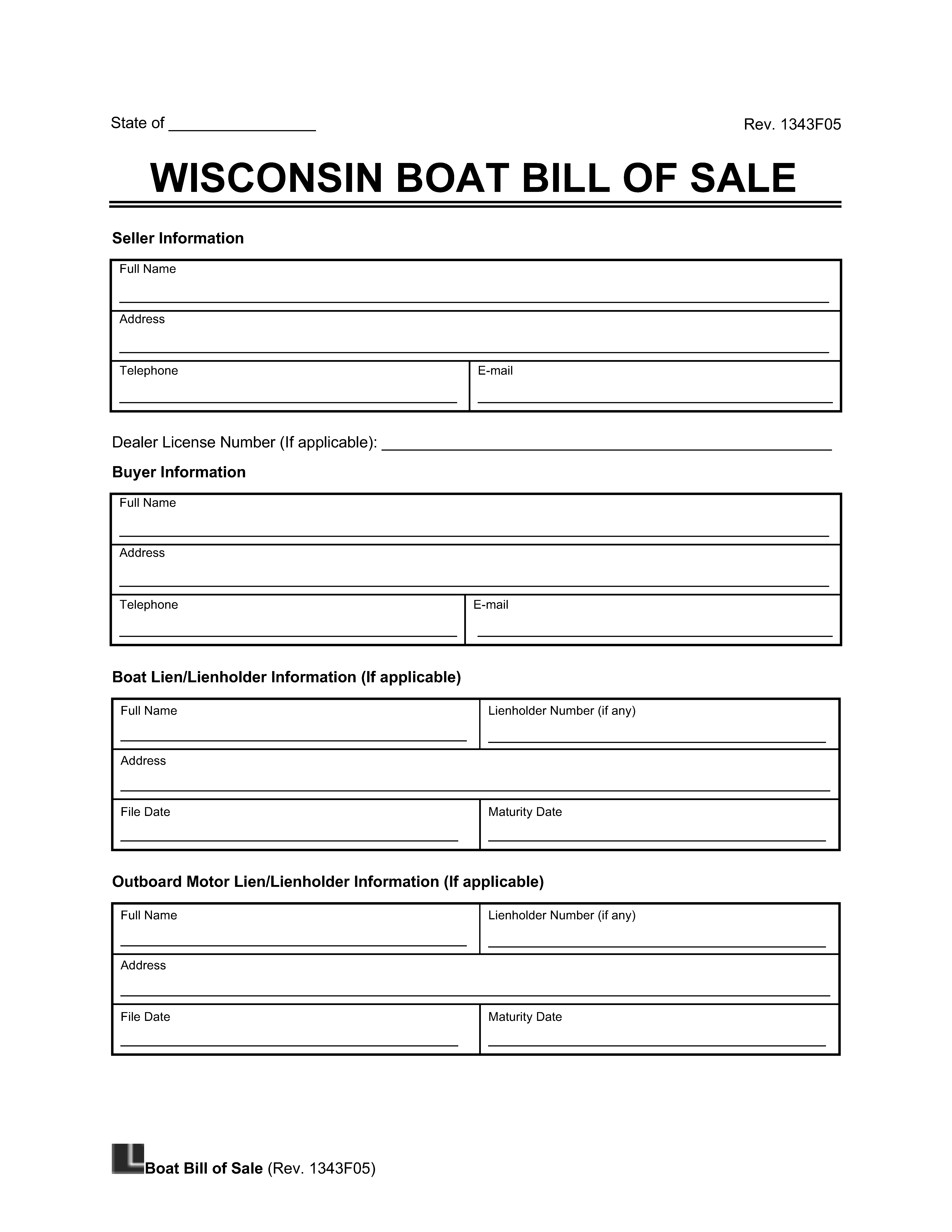 Boat Bill of Sale Wisconsin screenshot
