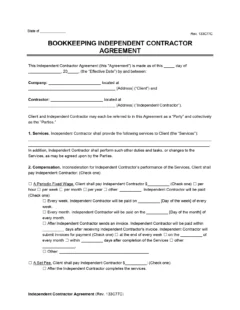 Bookkeeping Independent Contractor Agreement