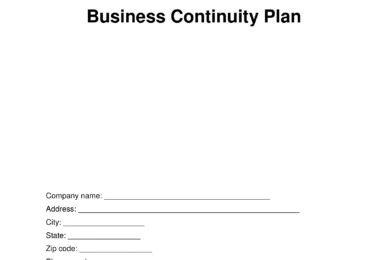 Business Continuity Plan Template
