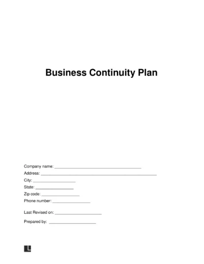 Business Continuity Plan Template